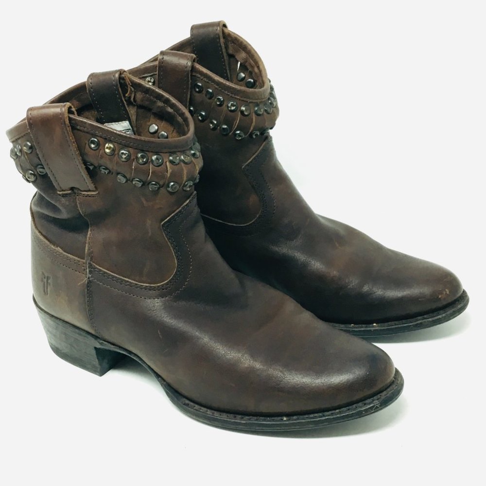 Frye Ankle Boots Leather Studded Diana 7.5